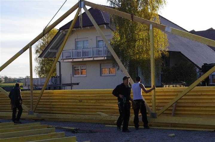 Holzgerüst für Haus bei Landshut